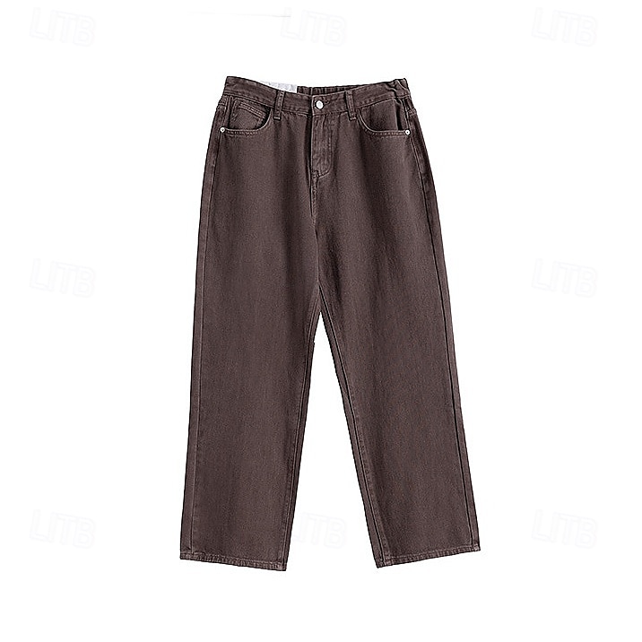 Homme Pantalon chino Boutons Avec Poches Jambe Droite Couleur Unie Longueur complète Extérieur Vacances Occasionnel Élégant Vacances Kaki clair Noir Micro-Élastique de 2025 ? $39.99 –P14