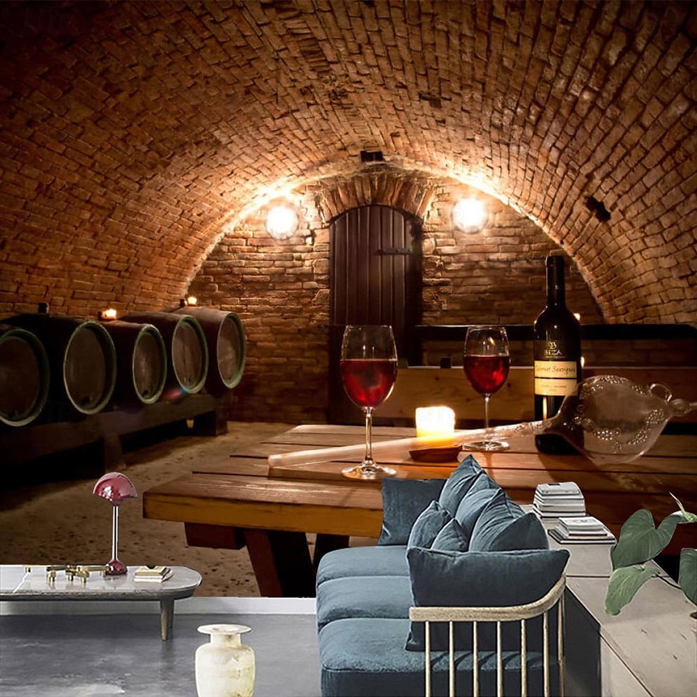 Landscape Wine Cave 3D Wallpaper Home Decoration Wall Mural Roll Peel and Stick Removable PVC/Vinyl Material Self Adhesive/Adhesive Required Wall Decor for Living Room 2025 - $12.99 –P6