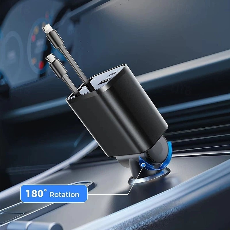 intrekbare autolader 120w supersnel opladen metalen sigarettenaansteker 4 in 1 auto opladen 2025 - $31.99 –P3