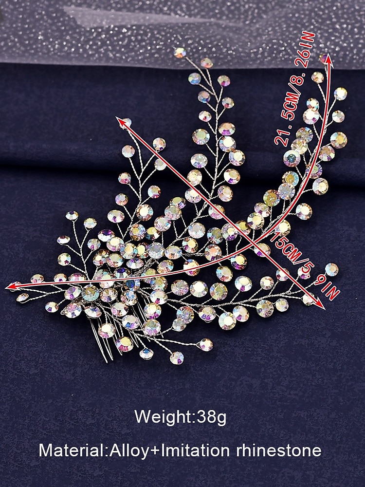 Kristallen strass bruidshaaraccessoire – elegant bloem- en bladontwerp hoofddeksel voor vrouwen – perfect voor bruiloften, feesten en speciale gelegenheden 2026 - $18.99 –P6