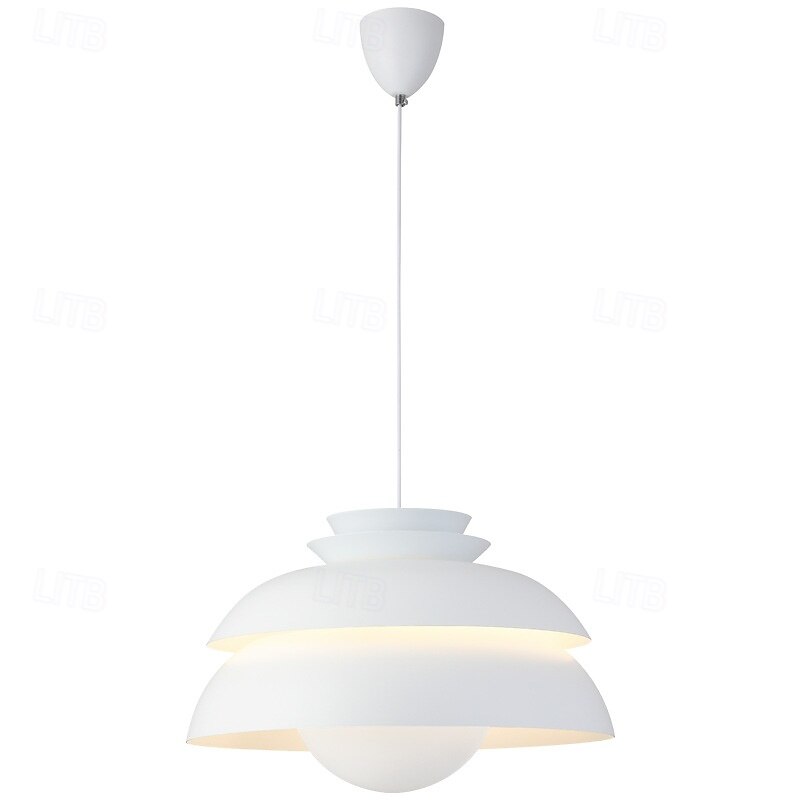 Single Light Pendant Light Fixtures White Metal Pendant Light Home Decor with Metal Shade Modern Hanging Lamp Hight Adjustable E27 Industrial Chandelier for Living Room Bedroom 32cm 110-240V 2025 - $279.99 –P2