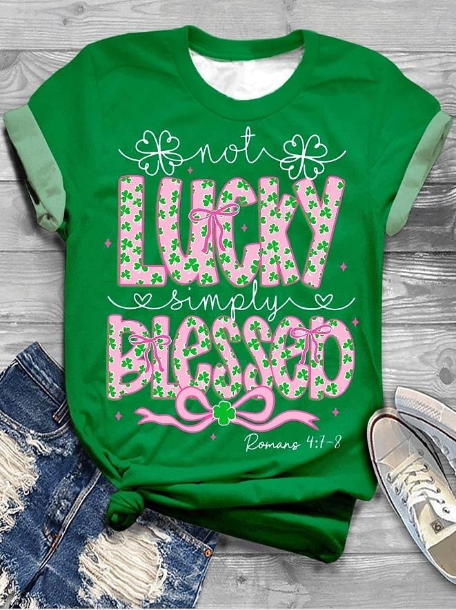 St. Patrick's Day Women's T Shirt Animal Casual Short Sleeve Round Neck Regular Tops Daily Print Green Summer 2026 - $19.99 –P4