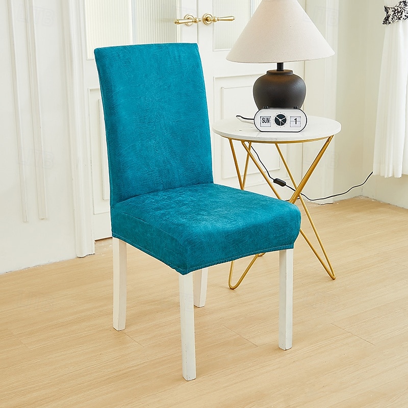 PU Leather fabric solid color chair cover waterproof Dining seat Chair Covers Hotel Banquet wedding Seat Covers Chair Protector 2025 - $25.99 –P16