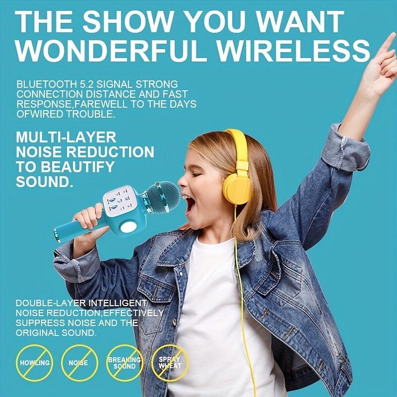 Handheld Wireless Bluetooth Microphone KTV Karaoke Microphone with Speaker for IOS Android Phone Computer 2025 - $23.99 –P6