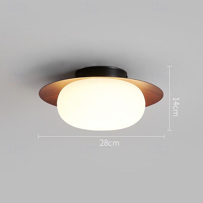 Wabi Sabi Retro Wood Lighting Fixture Milk White Glass Shade Japanese Style Walnut Wood Decor Hanging Ceiling Lamp 28cm 110-240V 2025 - $165.99 –P5
