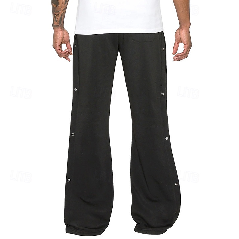 Men's Athletic Pants Sweatpants Tear Away Pants Flared Pants Trousers Pocket Drawstring Elastic Waist Patchwork Graphic Prints Comfort Sports Outdoor Daily Fashion Casual Black Gray Micro-elastic 2025 - $25.99 –P5