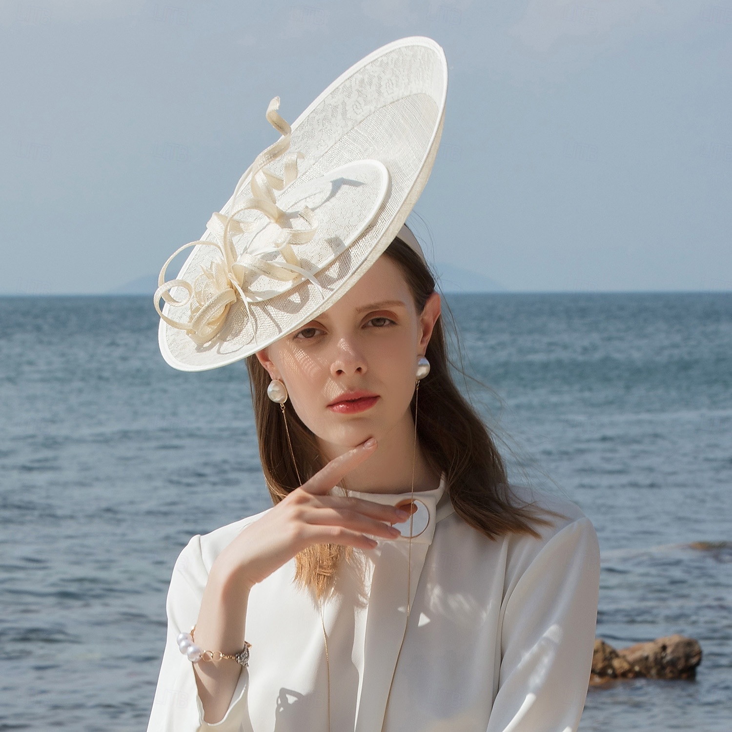 Chapéus Sinamay Chapéu-coco / Cloche Chapéu de Pires Cartola Casamento Festa de Chá Elegante Casamento Com Penas Capacete Chapéu de 2025 por $50.99 -P18