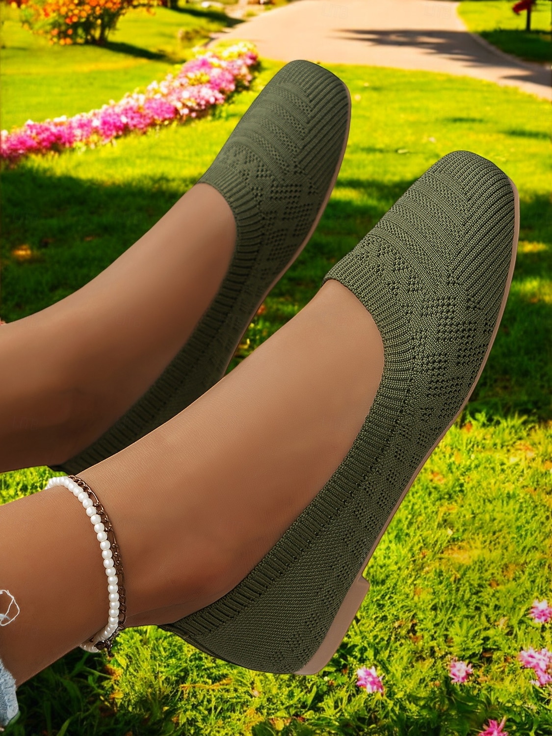 pantofi de damă din tricot albastru deschis – pantofi cu vârf pătrat, respirabili, cu branț căptușit, pentru ținute de lucru și casual 2026 - $19.99 –P3
