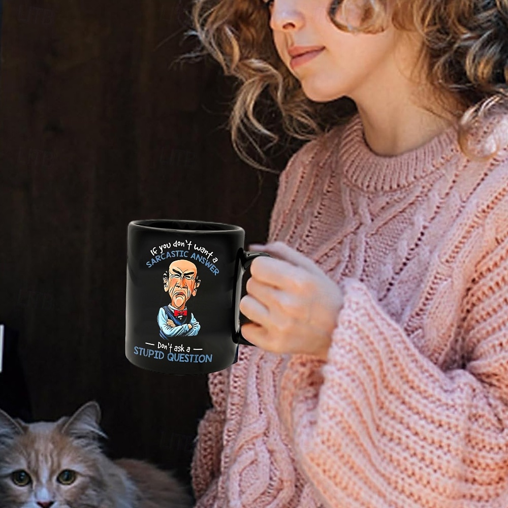 Kaffeetasse, schwarze Retro-Vintage-Keramiktasse mit Grafikdesign, 12 oz/330 ml, perfektes Geschenk für Freunde, Muttertag, Hochzeit 2026 - $16.99 –P2