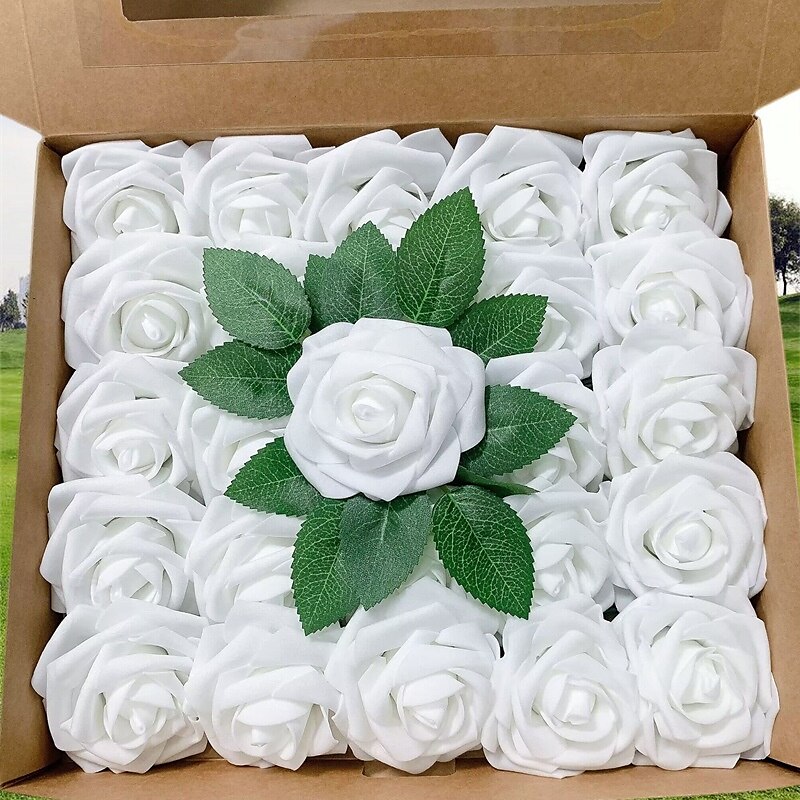 25 Stück, künstliche Rosen in Retro-Pink, Simulationsblumen in Retro-Pink, Arrangements mit Rosen, die sich echt anfühlen, Szenendekor, Raumdekor, Hochzeitsbedarf, Hochzeitsgeschenke, 2025 - $20.99 –P2