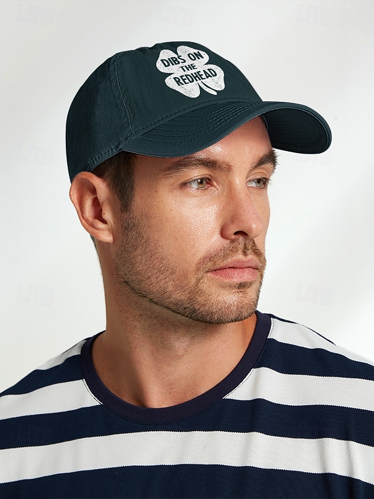 berretto da baseball verde per il giorno di San Patrizio – design a trifoglio "dibs on the redhead" per uomo e donna del 2026 a $18.99 –P1