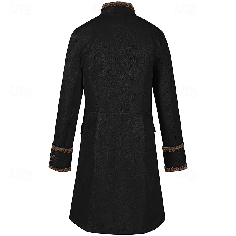 Retro Vintage Punk e gótico Medieval Casaco Traje Cosplay Smoking Vampiros Cavalheiro Homens Pirata Real Steampunk Dia Das Bruxas Carnaval Baile de Máscaras Festa / Eventos Adulto Casaco de 2025 por $57.99 –P6