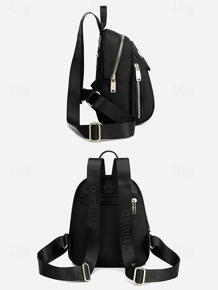 rucsac mic de damă, rezistent la apă, cu buzunare multiple – geantă de umăr ușoară și elegantă pentru călătorii, școală și utilizare zilnică ocazională negru galben roz 2025 - $21.99 -P4