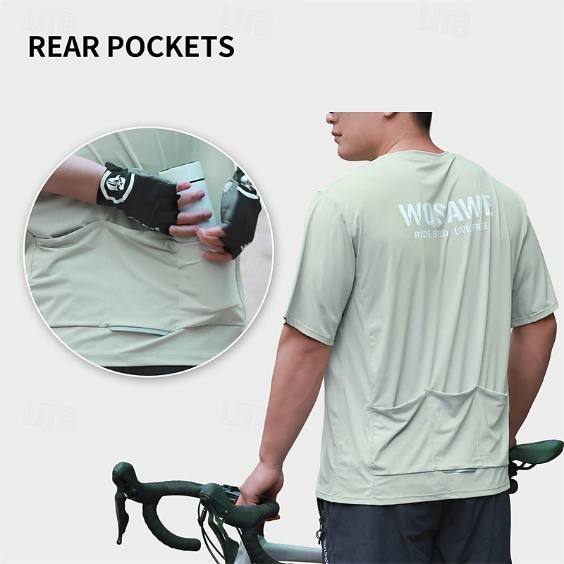 Męskie Damskie Koszulka rowerowa Litery i cyfry Krótki rękaw Rower Tee Tshirt Dżersej Top z 3 tylnymi kieszeniami Kolarstwo górskie Szybkie wysychanie Oddychający Sport Czarny Biały Zielony Odzież 2025 - $50.99 –P11