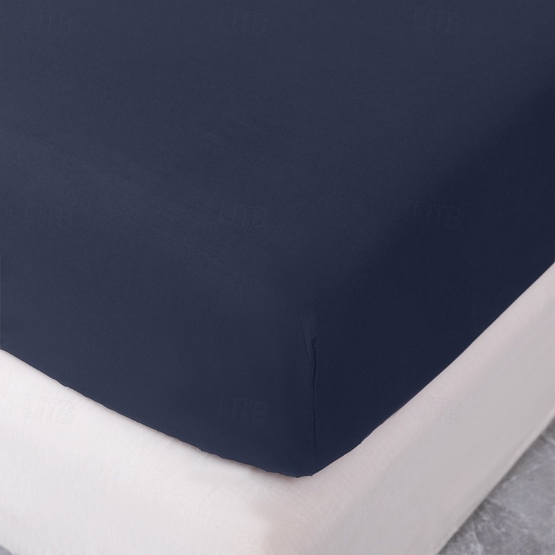 1pc Solid Colored Bedding Fitted Sheet Only(no Pillowcases) Elastic Band Around Mattress Easy Care 2025 - $16.99 –P4