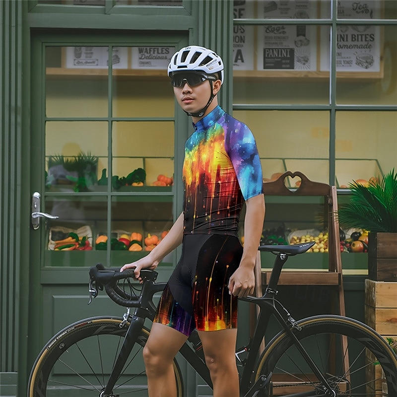 Miesten Pyöräily jersey ja shortsit Lyhythihainen Maastopyöräily Maantiepyöräily Musta Keltainen Punastuvan vaaleanpunainen Kaltevuus Pyörä Spandex Urheilu Kaltevuus Vaatetus 2025 - $38.39 –P20
