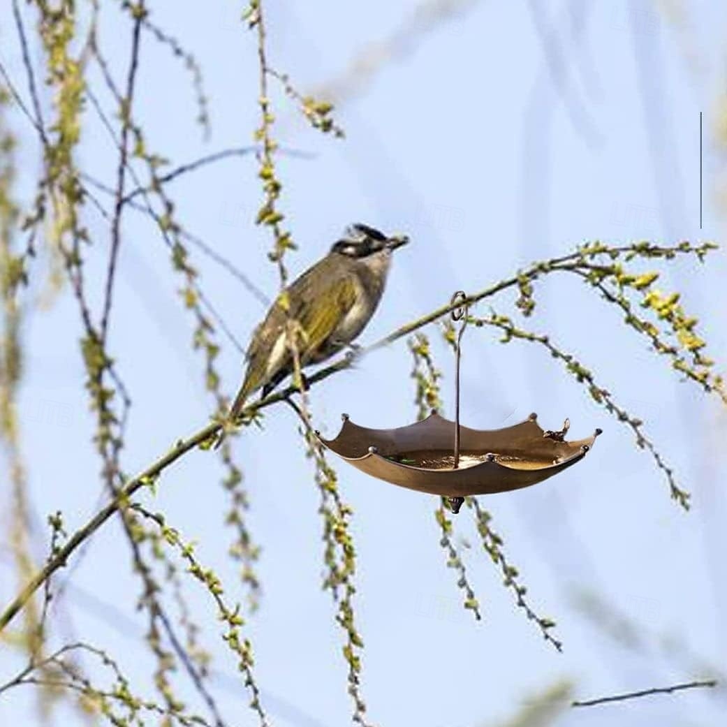 Umbrella-Shaped Bird Trough,Hanging Bird Feeder Tray for Outdoors Metal Bird Bath Pond or Drinker Metal Wild Bird Feeder for Outside Hanging Seed Platform 2025 - $18.99 –P2