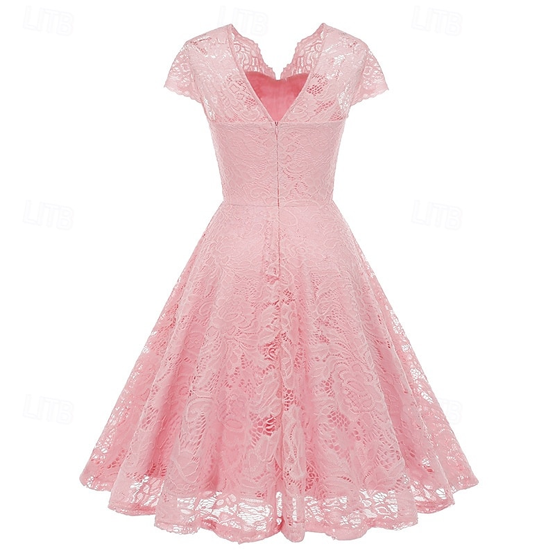 Elegantní 50. léta Retro Ke kolenům Šaty A-Line šaty Čajové šaty Krajka A-Linie Dámské Vánoce Karneval Nový rok Maturita Denní nošení loučení se svobodou nevěsty Dospělé Šaty pro návrat domů Léto 2025 - $35.99 –P8