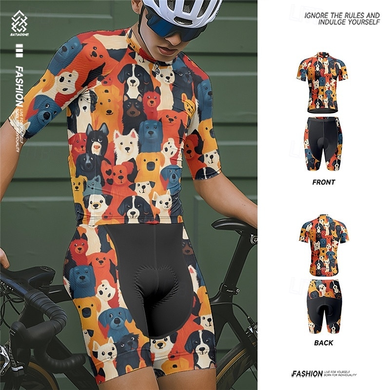 Herren Radtrikot mit Radhose fahrradbekleidung Kurzarm MTB Mountain Rennrad Schwarz Gelb Rote Hund Fahhrad Spandex Sport Hund Bekleidung 2025 - $47.99 –P6