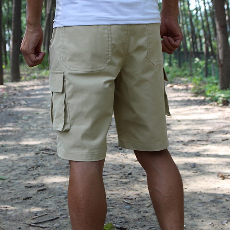 Homens Bermuda Cargo Calção Shorts de verão Shorts de Trilha Com Cordão Cintura elástica Bolso multi Tecido Conforto Vestível Comprimento do joelho Ao ar livre Esporte Diário Moda Casual Preto Azul de 2025 por $21.99 –P5
