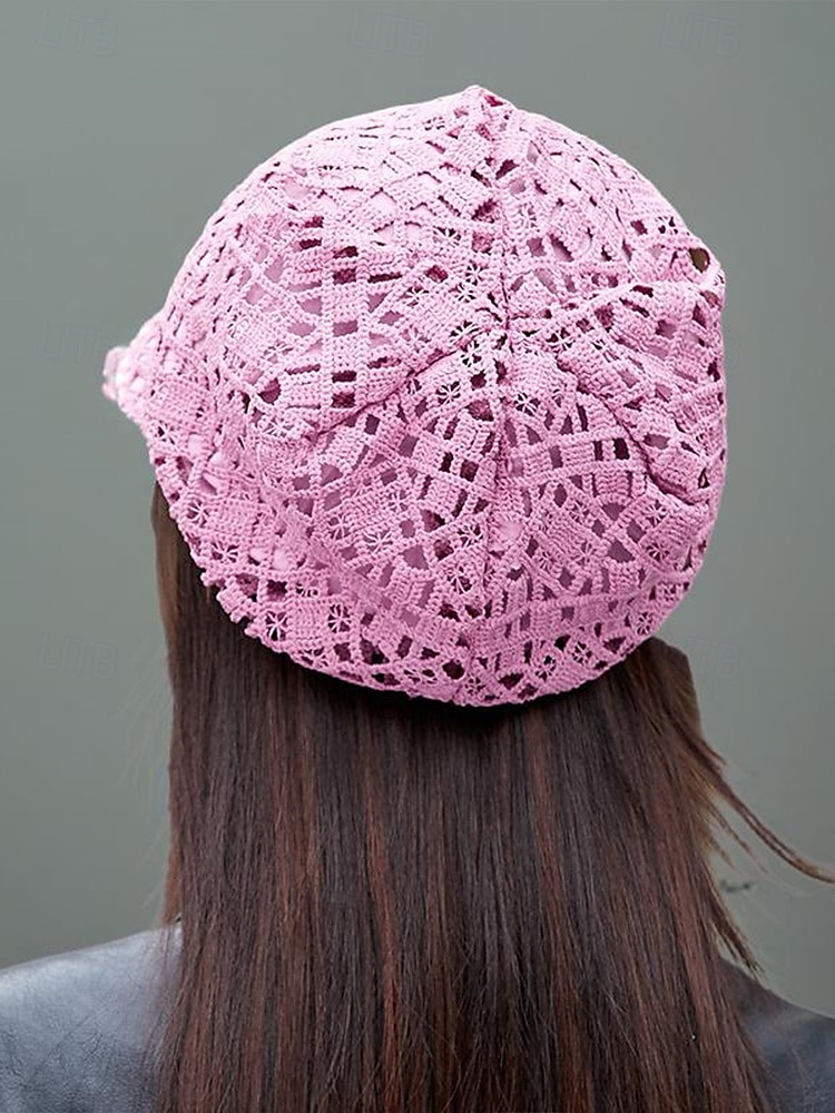 Sombrero de sol de crochet para mujer con diseño de encaje | Sombrero liviano y elegante para el verano | Perfecto para actividades al aire libre y ropa informal 2025 - $14.99 –P4