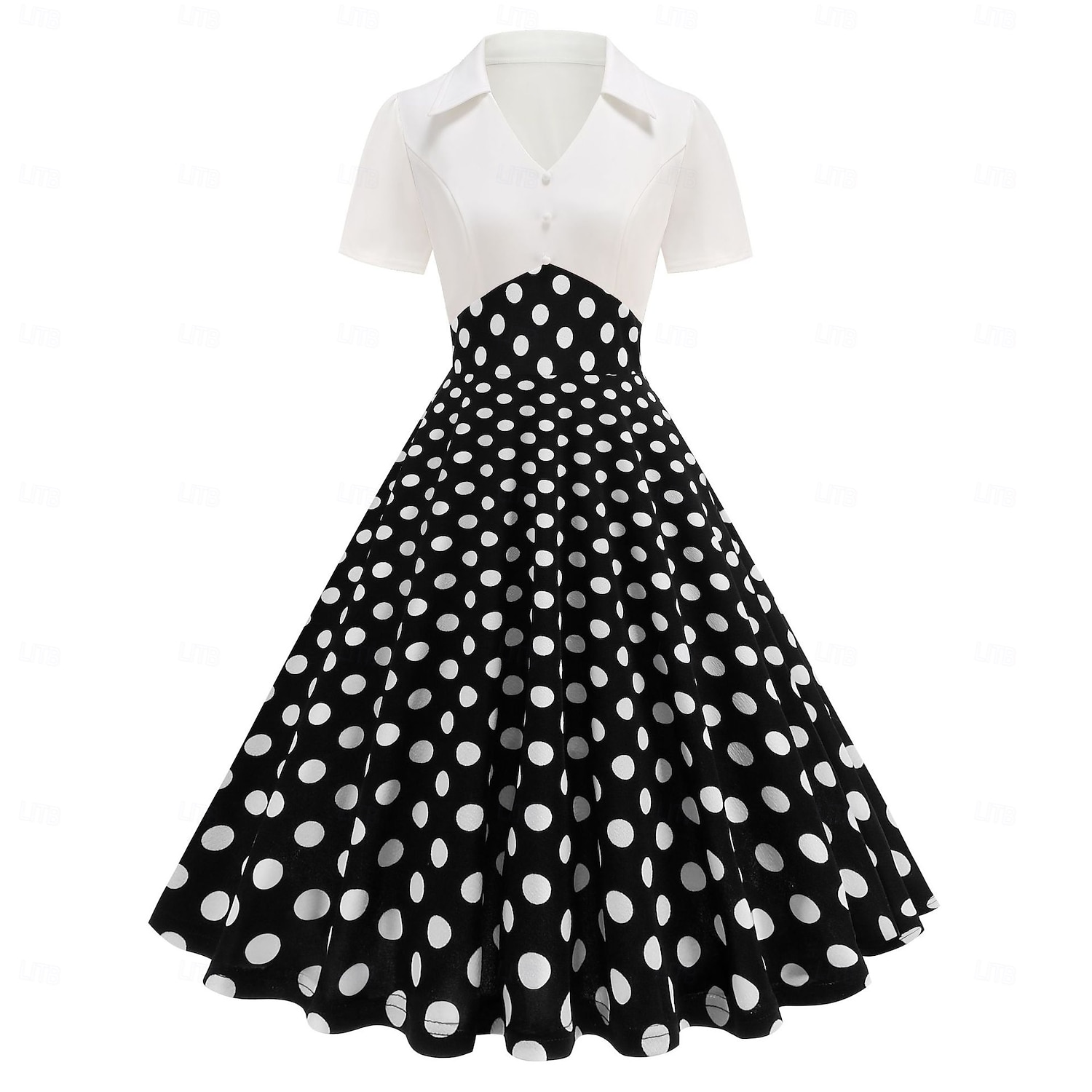 1950s Retro Vintage Rockabilly Knee Length Dress Tea Dress Swing Dress Polka dots Fit & Flare Swing Fancy Dress Women's Christmas Carnival New Year Homecoming Daily Wear Bachelorette Party Adults' 2026 - $32.99 –P15