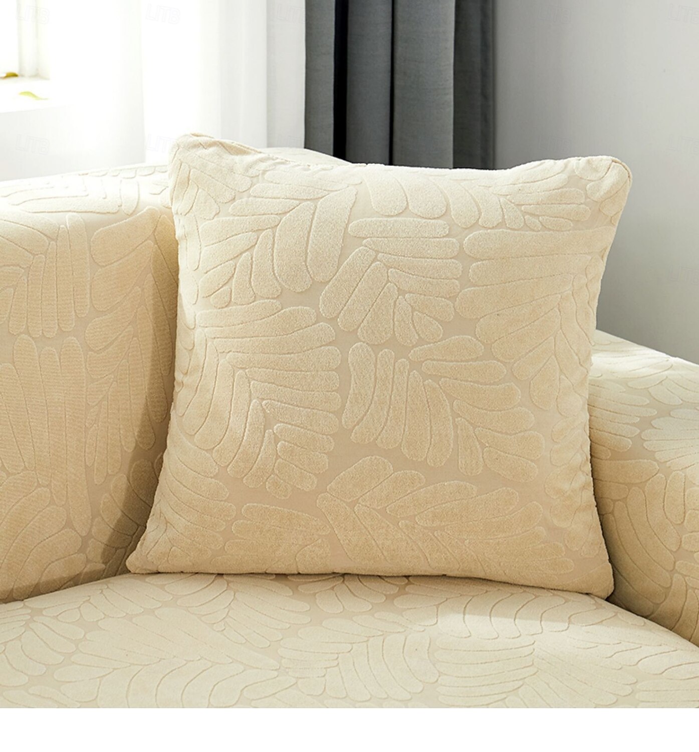 Chenille-blad quiltet putetrekk med bølget kant supermyke firkantede dekorative putetrekk sofa sofa stue 2025 - $15.99 –P4
