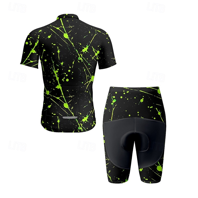 Męskie Koszulka z szortami na rower Krótki rękaw Kolarstwo górskie Kolarstwie szosowym Lato Wiosna Jesień Czarny Biały Pomarańczowy Graffiti Rower Suwak przedni Odvádí pot Wygodny Oddychający Spandeks 2026 - $47.99 –P3