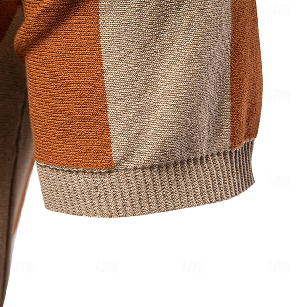 Per uomo Polo Maglione polo lavorato a maglia Formale Lavoro Collo ripiegato Manica Corta Confortevole Stile Vecchio Denaro A righe Strisce verticali Stripe-Trim Righe Primavera Nero Giallo Blu marino del 2025 a $27.99 –P11