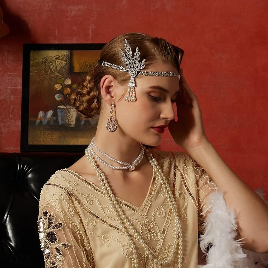 20. léta 20. století Velký Gatsby Bubenová čelenka Velký Gatsby Maškarní kostým Dámské předvečer Všech svatých Karneval Plesová maškaráda Párty Plesová maškaráda loučení se svobodou nevěsty Dospělé 2025 - $13.99 –P5