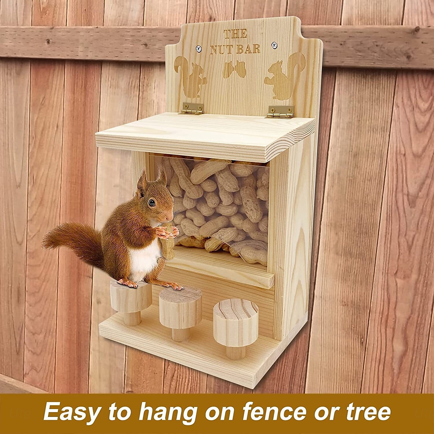Squirrel Feeders for Outside Wooden Squirrel Window Feeder Nut Bar Squirrel Feeder Versatile Chipmunk Feeder Squirrel Feeding House for Windowsill Balcony 2025 - $20.99 –P2