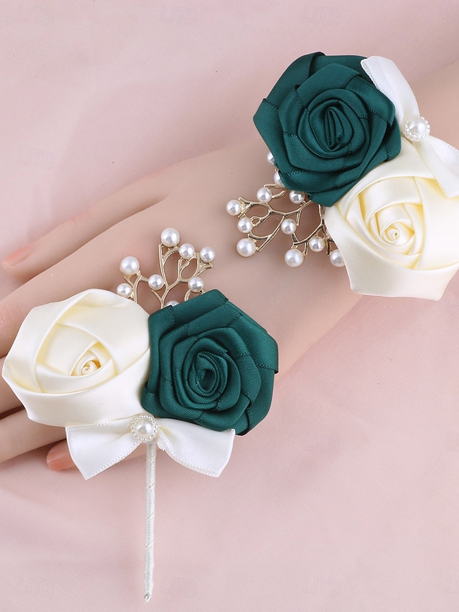 Fleurs de poignet de mariage bouquets de mariage  événement  fête PVC (chlorure de polyvinyle) style fleur de 2025 ? $78.99 –P5