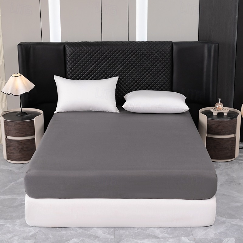 1pc Solid Colored Bedding Fitted Sheet Only(no Pillowcases) Elastic Band Around Mattress Easy Care 2025 - $16.99 –P5