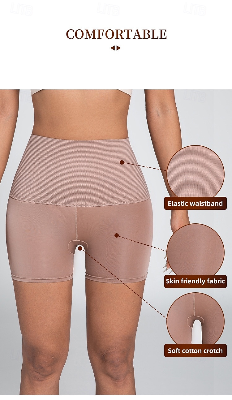 Dam Pojkshorts och kalsong Sömlös Formande trosa 1 st. Underkläder Enkel Klassisk Ren färg Hög midja Plusstorlekar Små Könsneutral Svart Brun S M L 2025 - $10.99 –P5