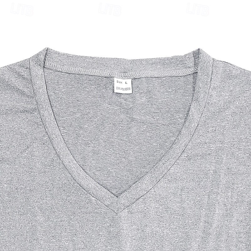 Herren T Shirt T-Shirt V-Ausschnitt T-Shirt Kurzarm V Ausschnitt Ganzjahres Einfach Mode Designer Basic Urlaub Straße Ausgehen Wein Schwarz Weiß Top T-Shirt für Herren 2025 - $12.49 –P13