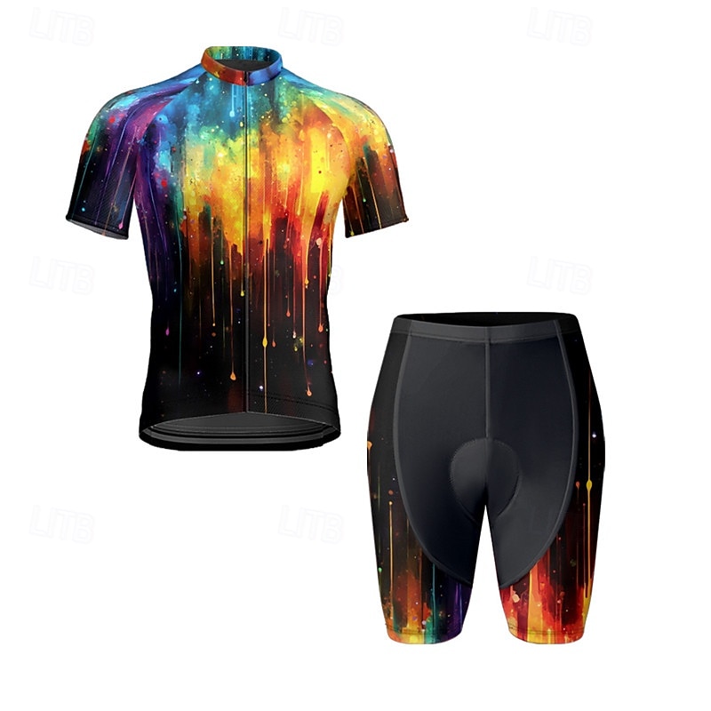 Miesten Pyöräily jersey ja shortsit Lyhythihainen Maastopyöräily Maantiepyöräily Musta Keltainen Punastuvan vaaleanpunainen Kaltevuus Pyörä Spandex Urheilu Kaltevuus Vaatetus 2025 - $38.39 –P14