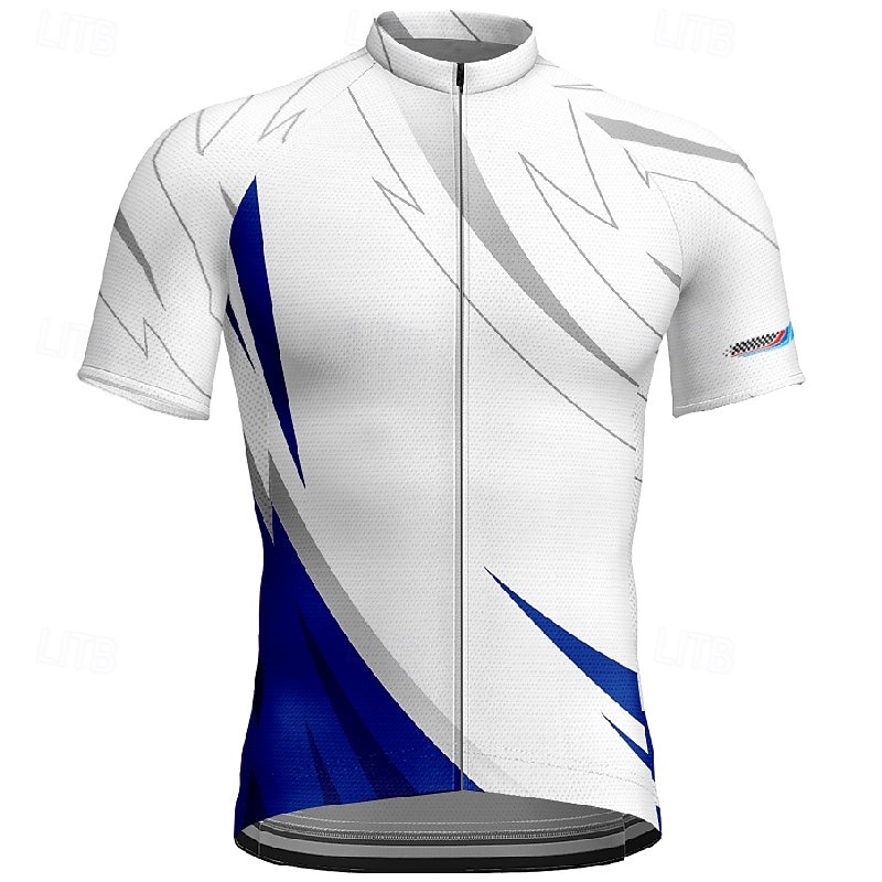 Męskie Koszulka rowerowa Geometryczny Krótki rękaw Rower Tee Tshirt Dżersej z 3 tylnymi kieszeniami Kolarstwo górskie Szybkie wysychanie Anatomiczny kształt Odprowadzające wilgoć Oddychający Sport 2026 - $30.99 –P1