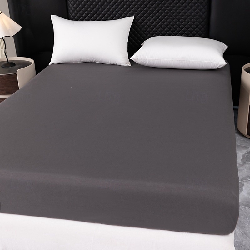1pc Solid Colored Bedding Fitted Sheet Only(no Pillowcases) Elastic Band Around Mattress Easy Care 2025 - $16.99 –P2