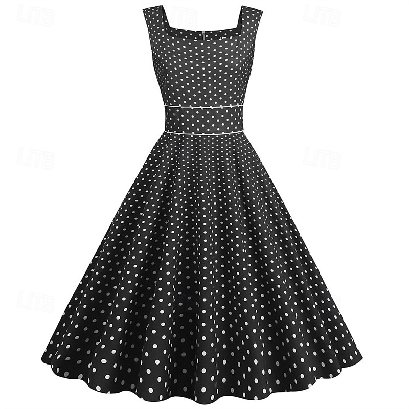 Retró 1950-es Rockabilly Ruhák Swing ruha Pöttyös Női Farsang Álarcos mulatság Hétköznapi viselet Lánybúcsú Felnőttek Ruha Hazatérő ruhák 2025 - $23.99 –P7