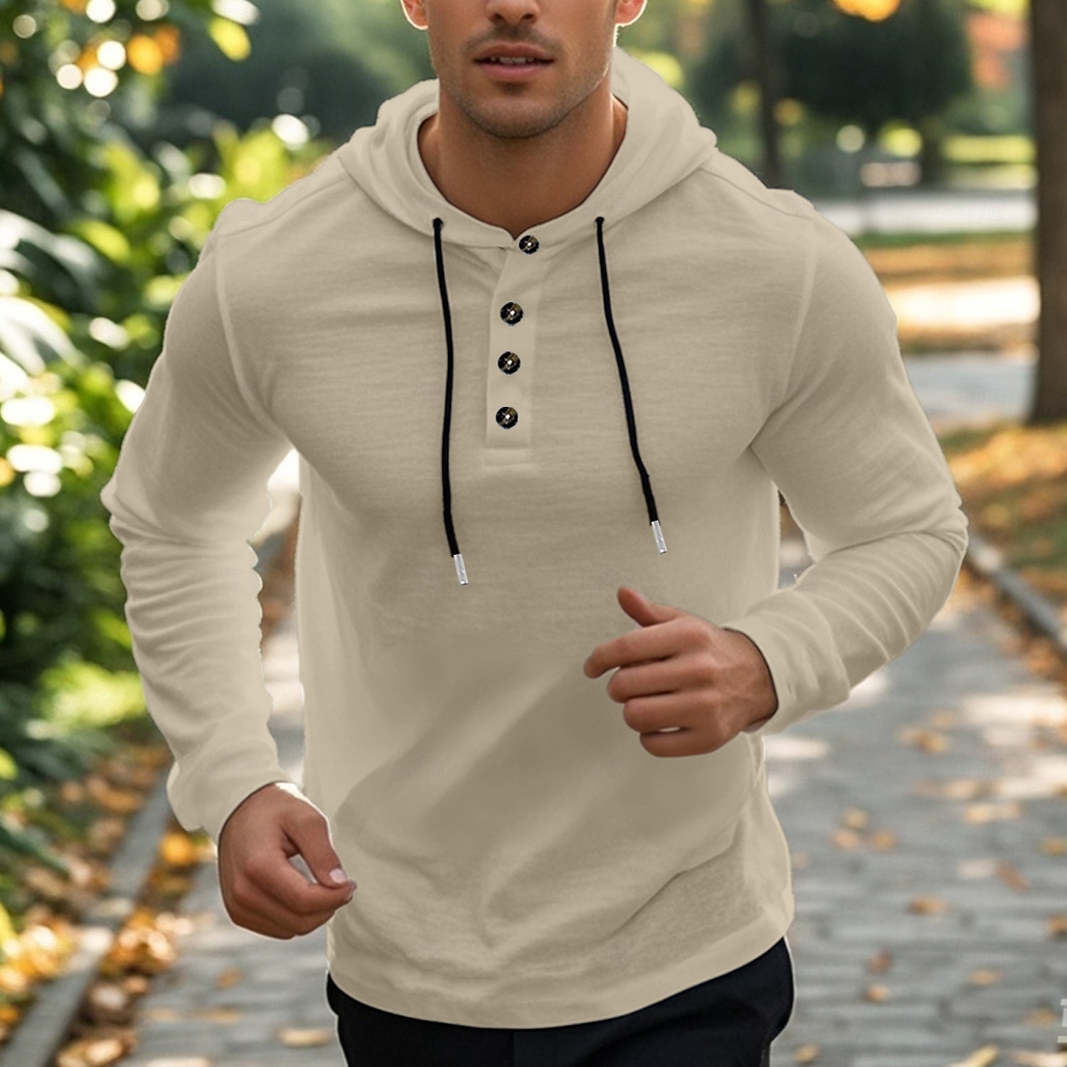 Per uomo Maglietta Manica Lunga Con Cappuccio Estate Colore Solido / Tinta Unita Moda Designer Cappuccio regolabile con coulisse Vacanza Streetwear Uscire Nero Bianco Grigio scuro Maglietta Top per del 2025 a $22.99 –P7