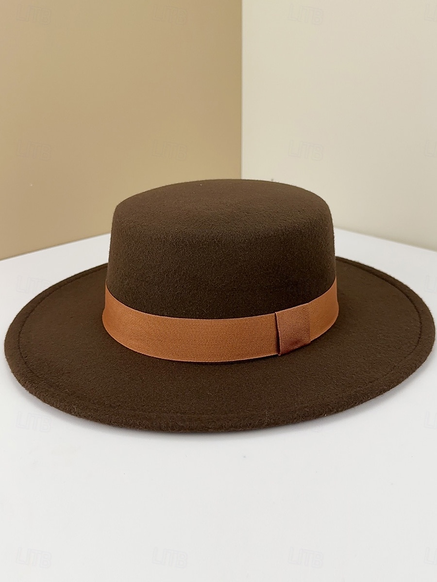 Καπέλα Πολυεστέρας Καπέλο Fedora Γάμου Επίσημο Vintage με Κορδέλα Δέσιμο Κεφαλόδεσμος Καπέλα Φόρεμα Ημέρας Αγώνα 2026 - $17.49 –P3