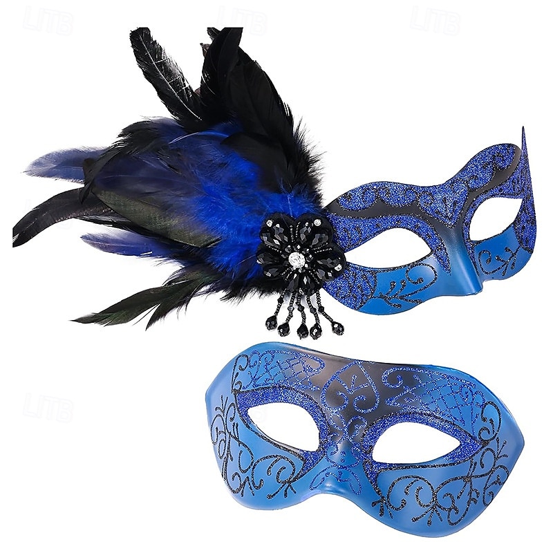 Karnevalsmaske Venezianische Maske Columbina Erwachsene Herren Damen Halbes Gesicht Party Maskerade Karneval von Venedig Karneval Einfaches Karnevalskostüm 2025 - $32.99 –P4