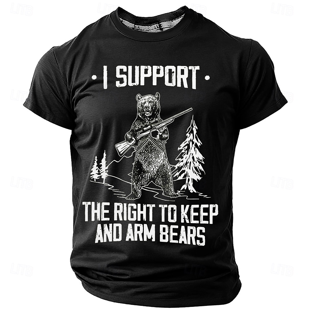 Férfi Medve Vicces szleng Póló Rövid ujjú póló 3D nyomtatás Terített nyak Ing Divat Napi Utca Napi Fekete Medence Lóhere Nyár Tavasz Ruházat S M L XL XXL XXXL 2025 - $17.99 –P4