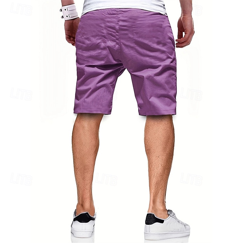 Per uomo Pantaloncini modello cargo Pantaloncini Pantaloncini estivi A cordoncino Vita elastica Multi tasca Liscio Comfort Indossabile Lunghezza del ginocchio Esterno Sport Giornaliero Di tendenza del 2025 a $13.99 –P7
