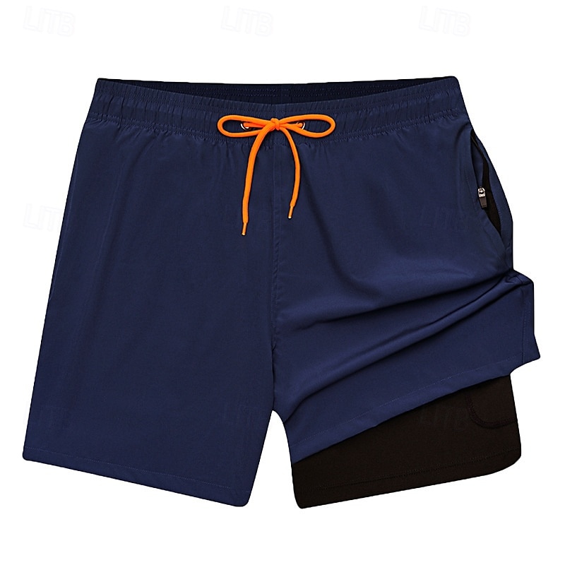 Homens Calção Justo de Natação Shorts de Natação Bermuda de Surf Calças Com Cordão Com bolsos Natação Surfe Praia Esportes Aquáticos Cor Sólida Verão Primavera de 2025 por $26.99 –P7