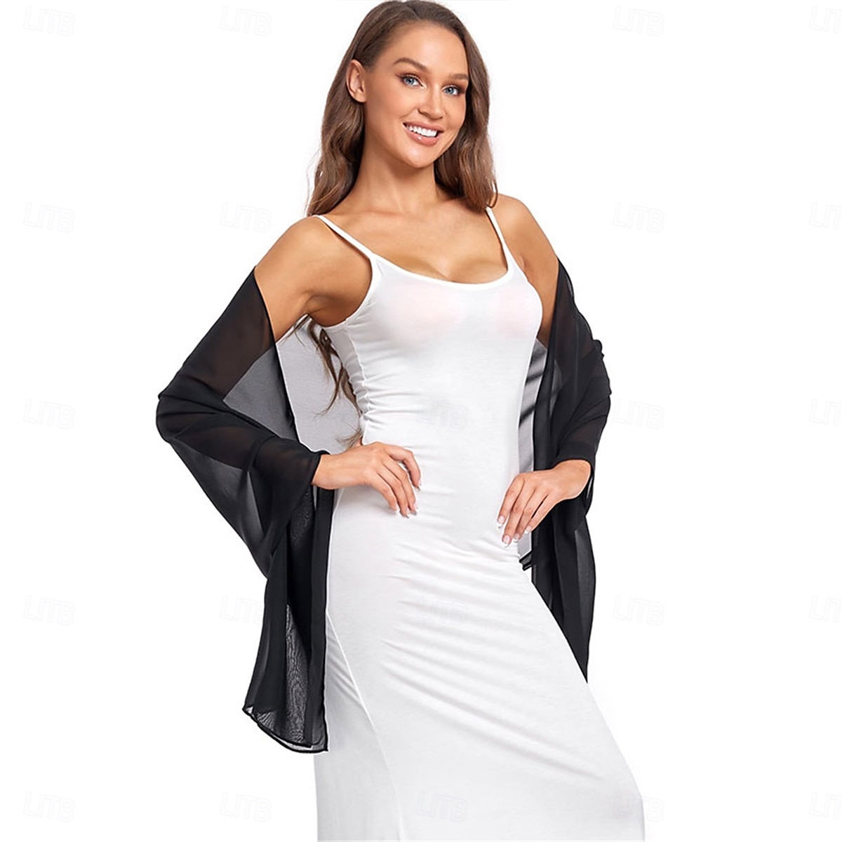 écharpes en mousseline douce, châles et écharpes pour robes de soirée, châles de mariage, écharpes de mariée pour femmes de 2025 ? $24.99 –P5