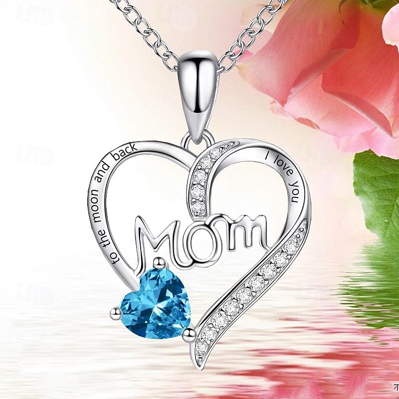 1pc Heart-shaped Lettering Necklace, Ideal Gifts for Mother's Day, Black Friday, Thanksgiving, Christmas, Valentine's Day, Anniversary, Birthday, and Shopping Festival Gifts for Mom, Wife, Best Friend 2025 - $12.99 –P2