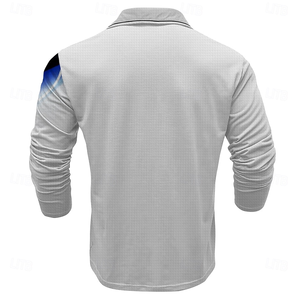 Herren Linie Waffel-Poloshirts Langarm Polo-Shirts Hemden mit Kragen Business-Casual Outdoor Party-Abendmode Streetwear Knöpfe Frühling Herbst Winter Blau 2025 - $28.99 –P2