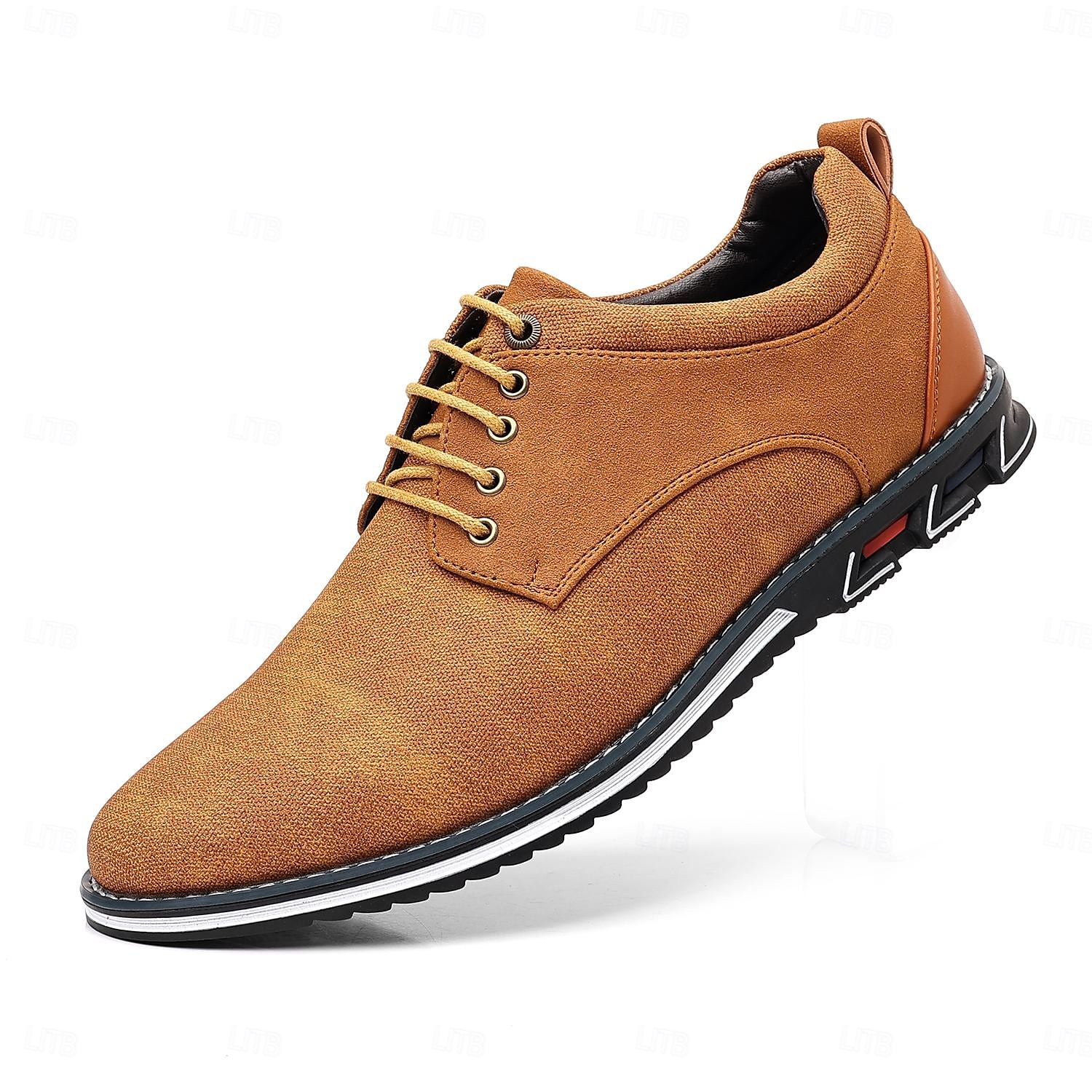 scarpe casual oxford da uomo, sneakers eleganti con lacci blu e nere con dettagli in pelle scamosciata, calzature eleganti per lavoro, matrimoni e uso quotidiano del 2025 a $34.99 –P3
