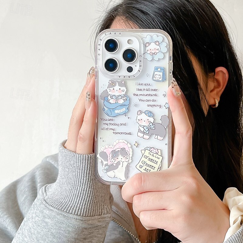 2025年 電話 ケース 用途 iPhone 16 iPhone 16プロ iPhone 16 Proマックス iPhone15 iPhone 15 Pro Max iPhone 14 Pro Max ウォレットカードケース スタンド付き 耐衝撃 カートゥン TPU アクリル  コレクション – $15.99 –P6